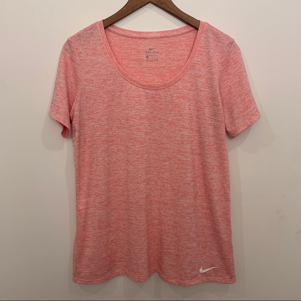 Nike Dri Fit Red Scoop Neck Lightweight TShirt Top